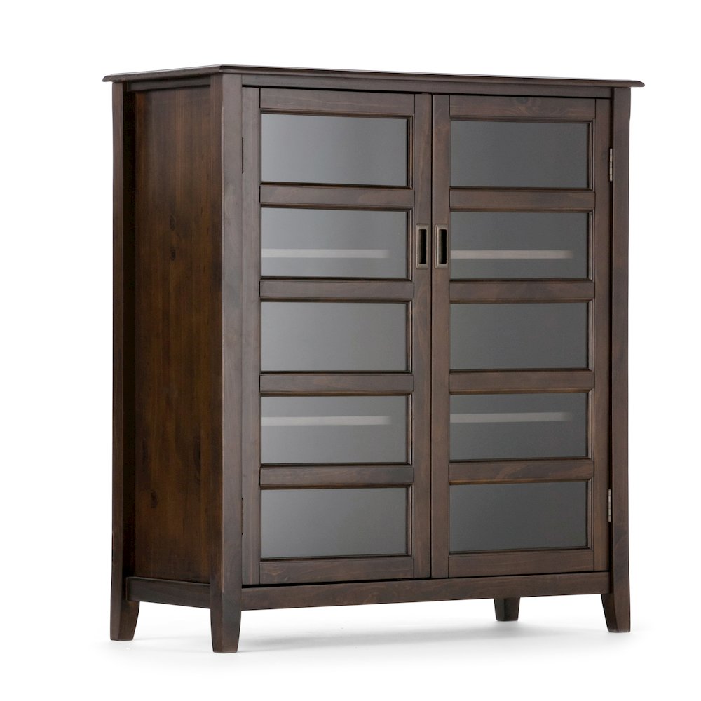 Burlington Solid Wood Medium Storage Cabinet In Mahogany Brown. Picture 1