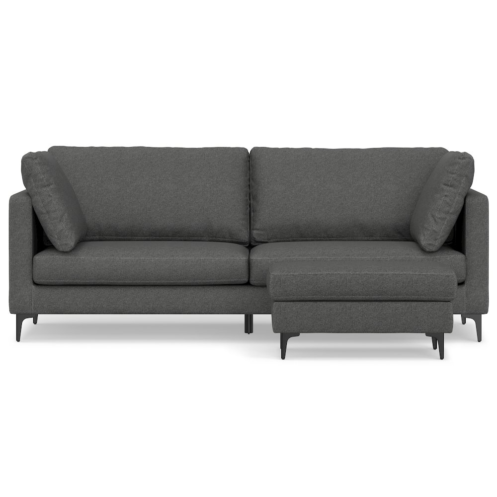 Ava 90-Inch Sofa And Ottoman Set In Tightly Woven Performance Fabric. Picture 2