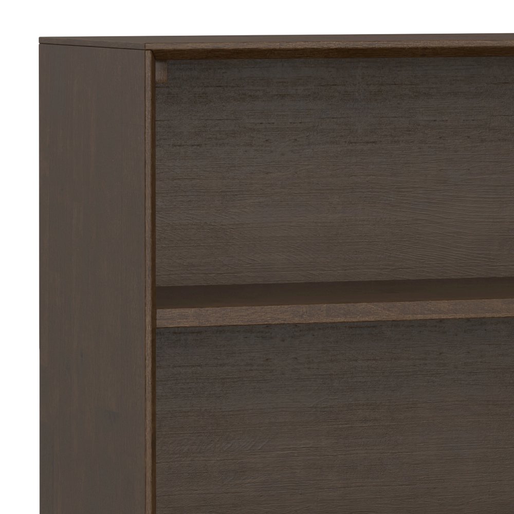 Banting Solid Hardwood Low Wide Bookcase In Walnut Brown. Picture 2