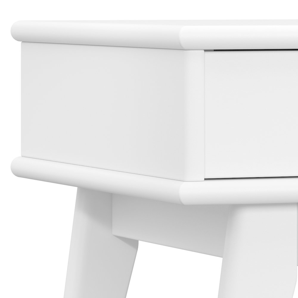 Draper Solid Hardwood Mid Century End Table In White. Picture 3