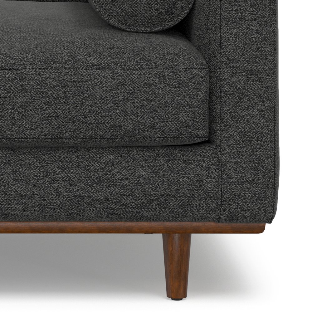 Morrison 42 inch Wide Mid-Century Modern Arm Chair in Charcoal Grey. Picture 3
