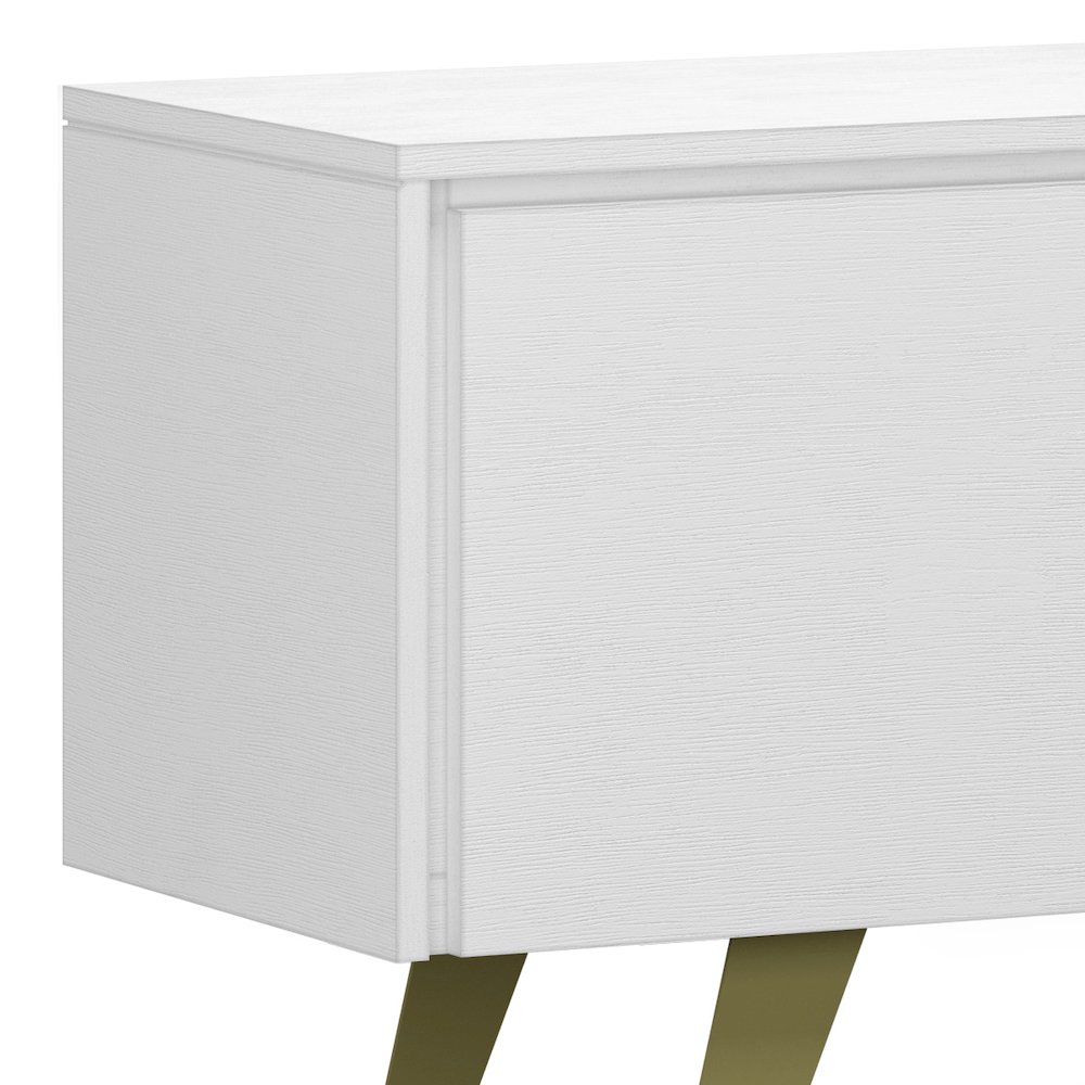 Lowry Solid Acacia Wood Tv Media Stand In White For Tvs Up To 70 Inches. Picture 2