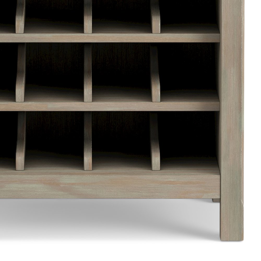 Avalon 22 inch Wide Contemporary Solid Wood 12-Bottle Wine Rack Storage Cabinet. Picture 3