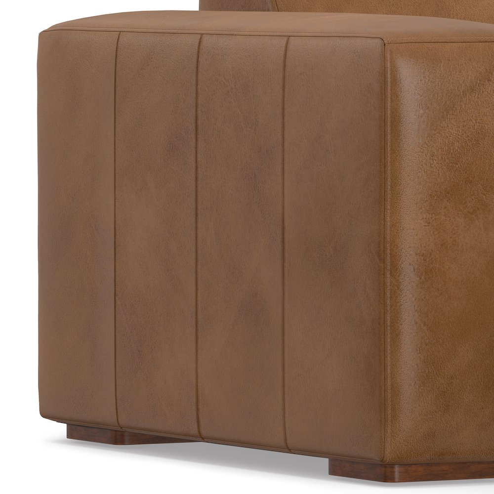 Rex Left Chaise Sofa Module In Genuine Leather. Picture 3