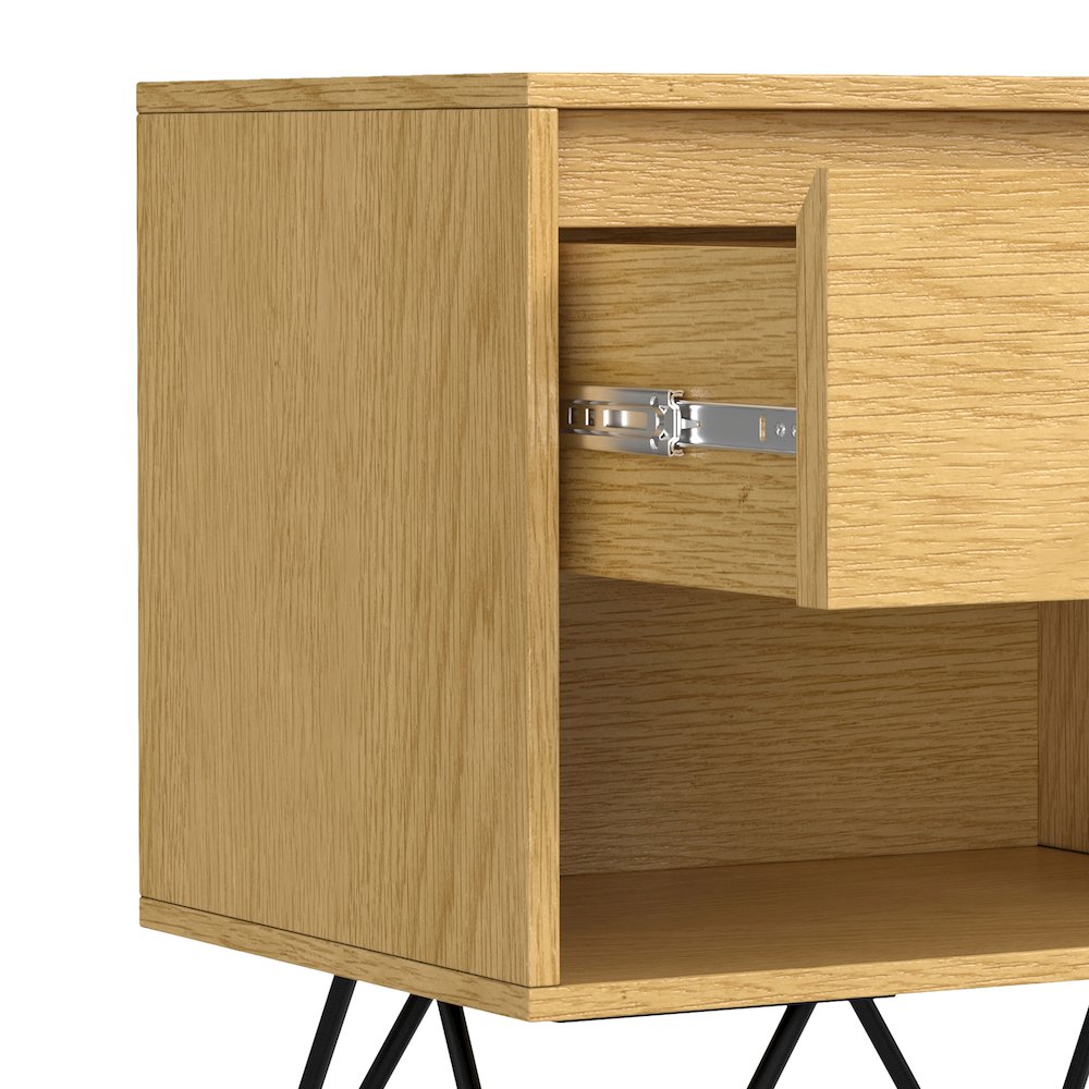Hunter 20 inch Wide Industrial Nightstand in Oak Veneer. Picture 4