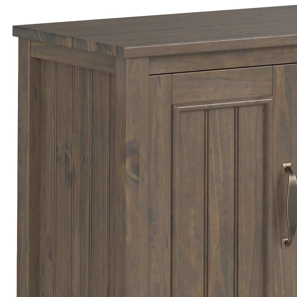 Lev Solid Wood 72 Inch Tv Media Stand In Smoky Brown For Tvs Up To 80 Inches. Picture 2