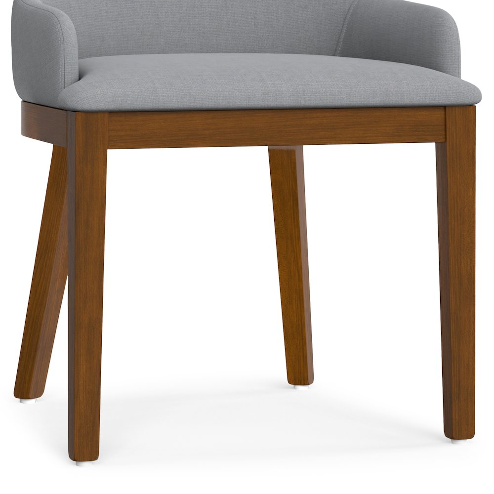 Stephanie Dining Chair (Set of 2) in Light Grey Linen Look Fabric. Picture 7