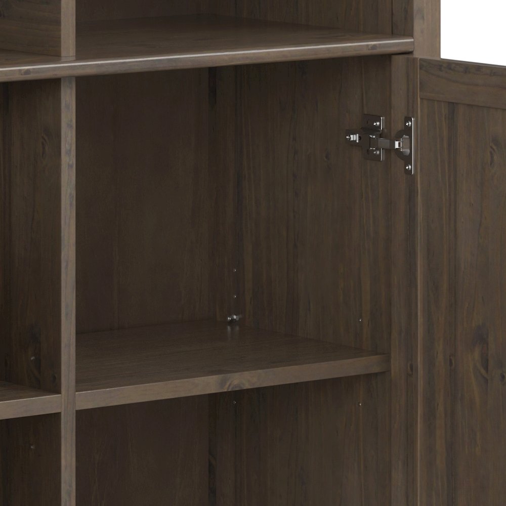 Lev Solid Wood Medium Storage Cabinet In Smoky Brown. Picture 4