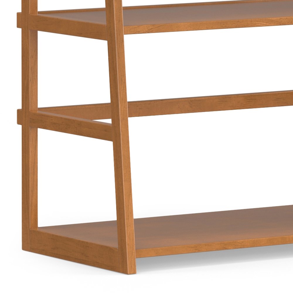 30 Inch Solid Wood 5 Shelf Ladder Bookcase In Light Golden Brown (Set Of 2). Picture 6