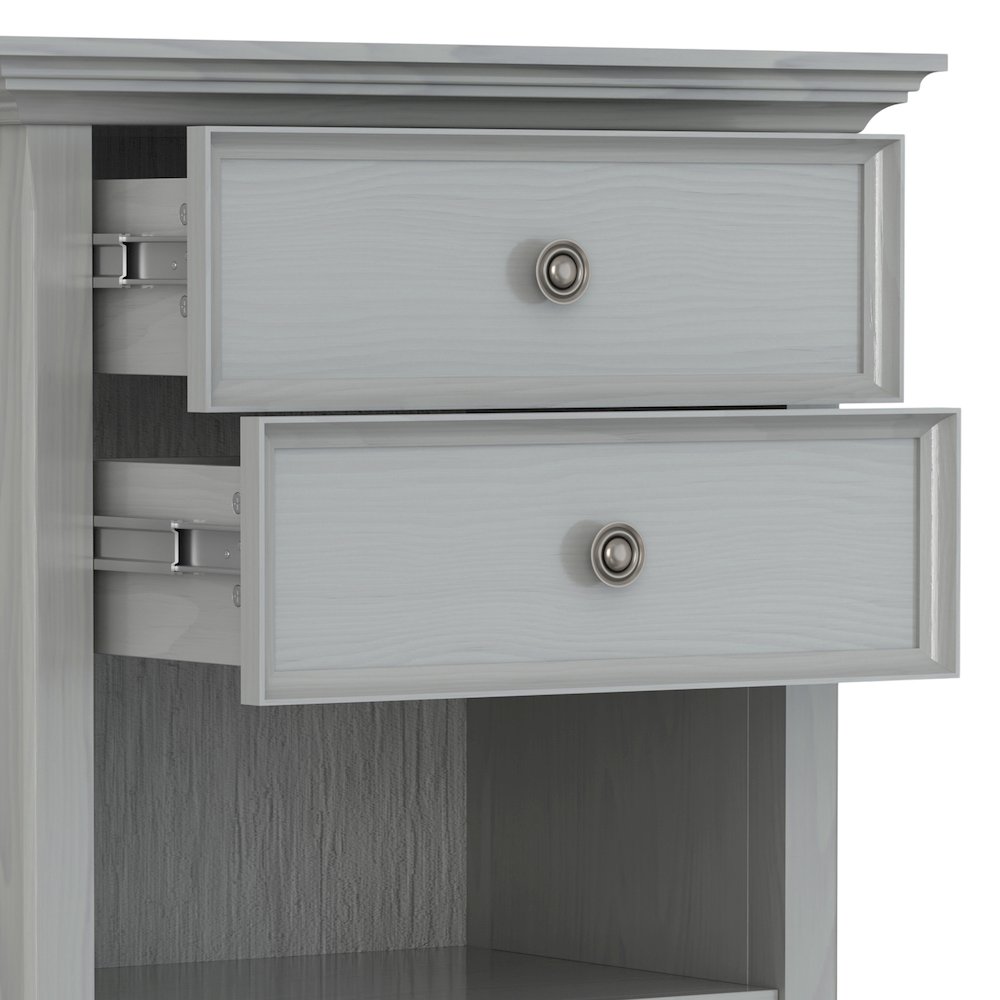 Amherst 24 inch Solid Wood Traditional Bedside Table in Fog Grey (Set of 2). Picture 5