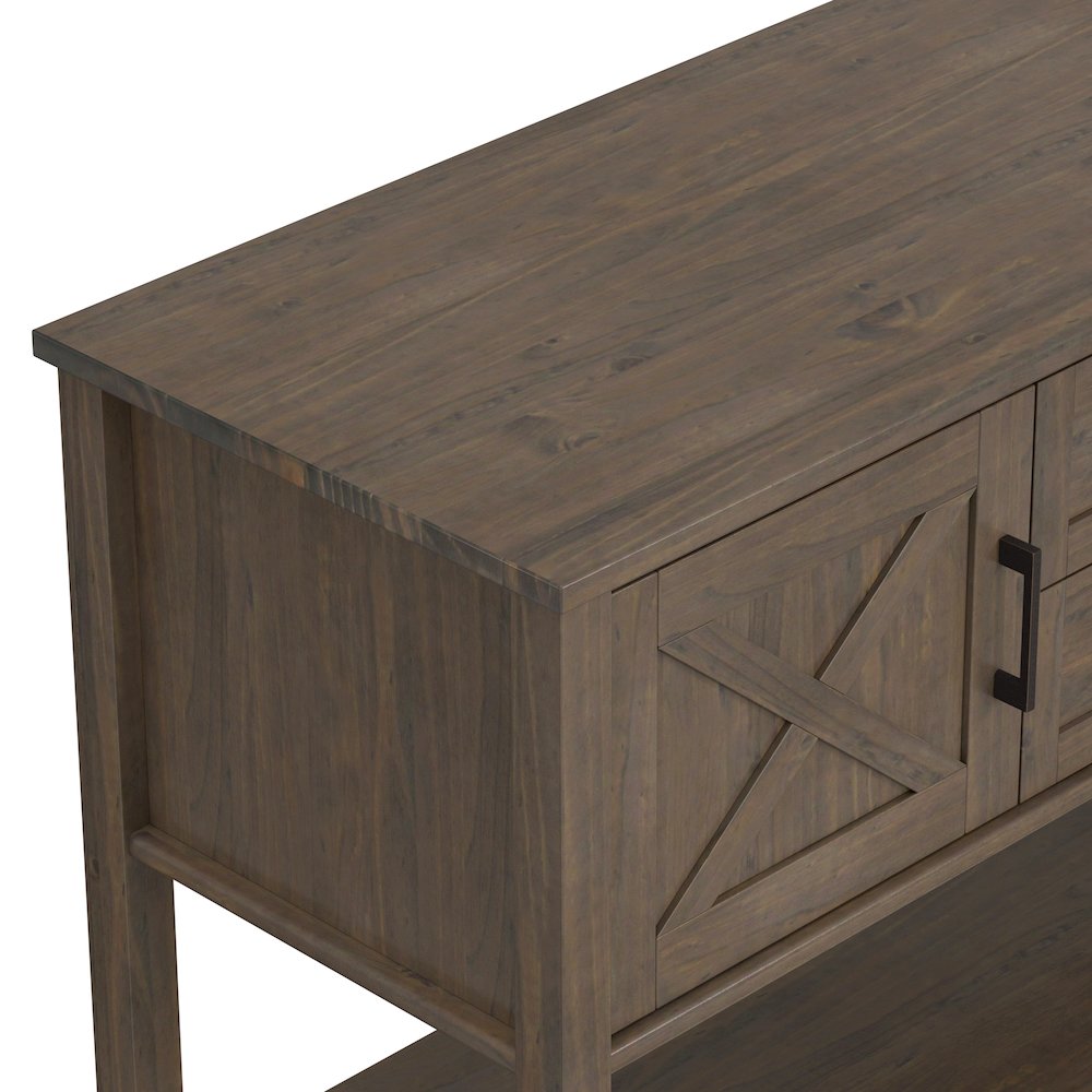 Ela Solid Wood Console Table In Smoky Brown. Picture 3