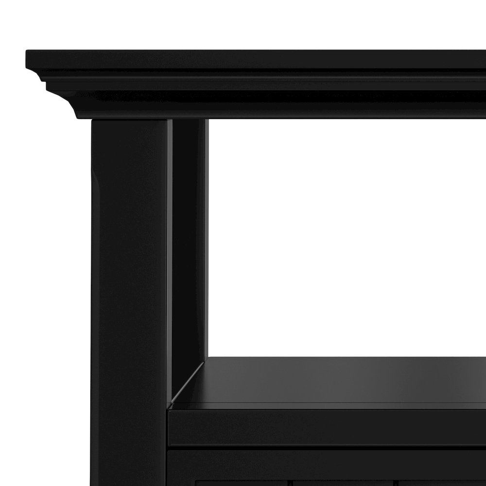 Acadian 19 Inch Wide Solid Wood Transitional End Table With Drawer In Black. Picture 5