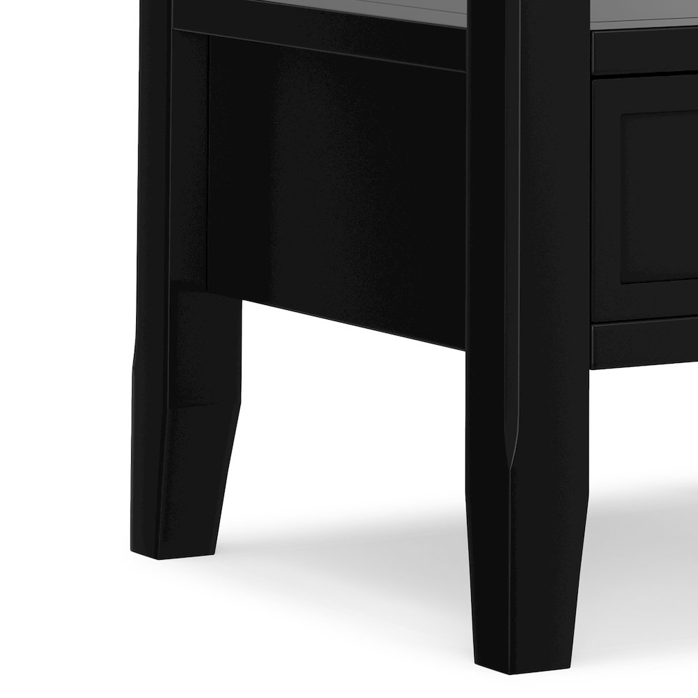 Acadian 19 Inch Wide Solid Wood Transitional End Table With Drawer In Black. Picture 6
