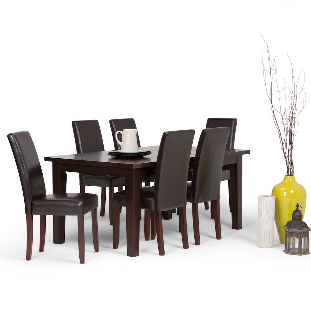 Acadian Solid Hardwood 7 Piece Dining Set In Tanners Brown. Picture 5