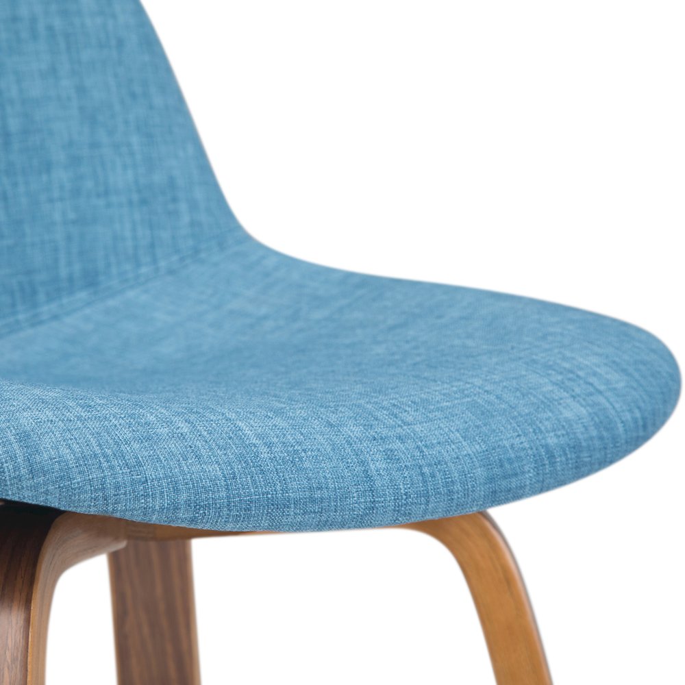 Counter Height Stool (Set Of 2) In Medium Blue Linen Look Fabric. Picture 2