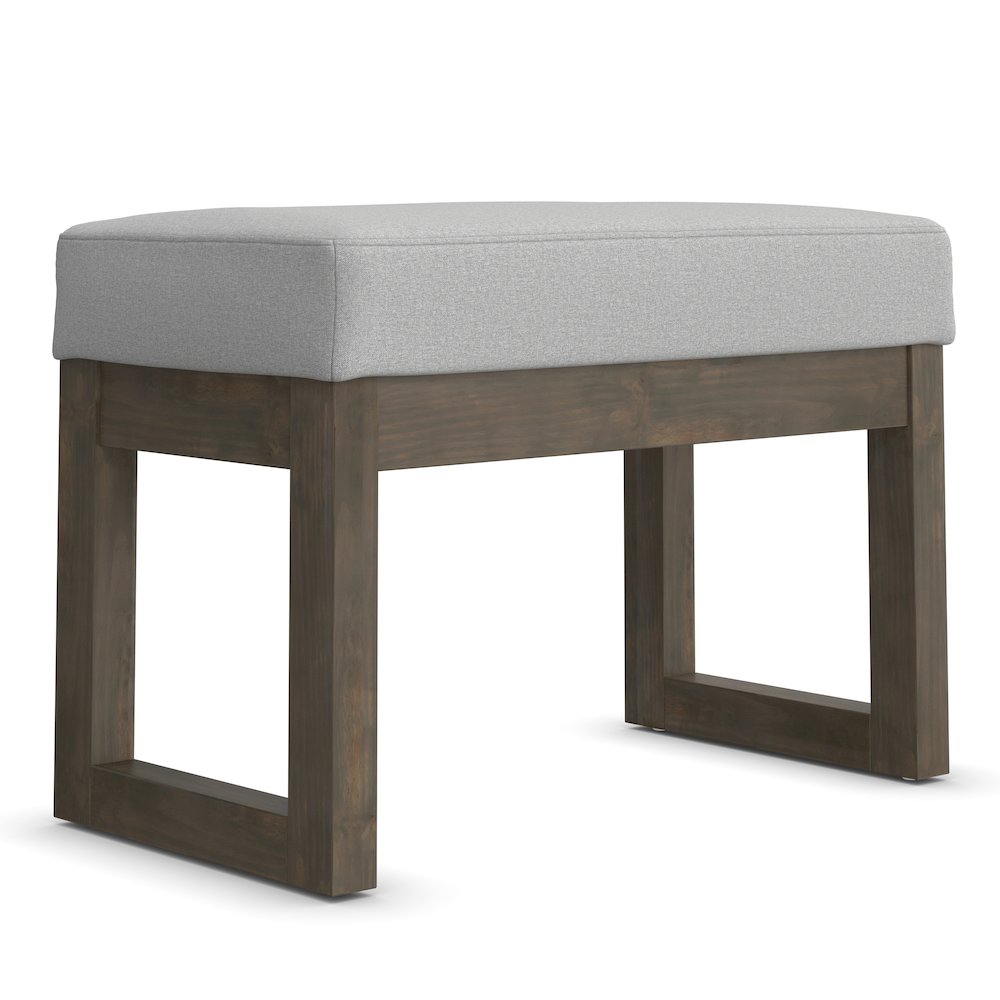 Milltown 27 inch Wide Solid Wood Contemporary Footstool Small Ottoman Bench. Picture 3