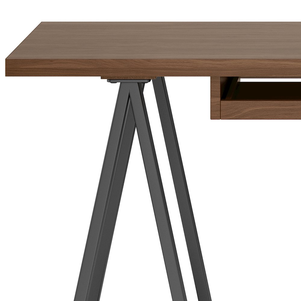 Sawhorse Solid Walnut Veneer and Metal Desk. Picture 7