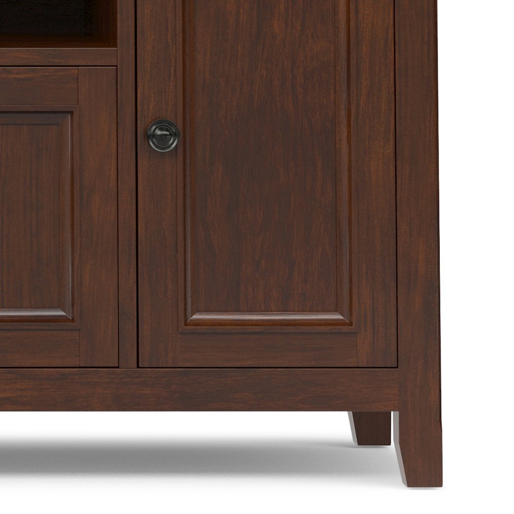 Amherst 72 inch Wide Solid Wood Transitional TV Stand in Russet Brown. Picture 3