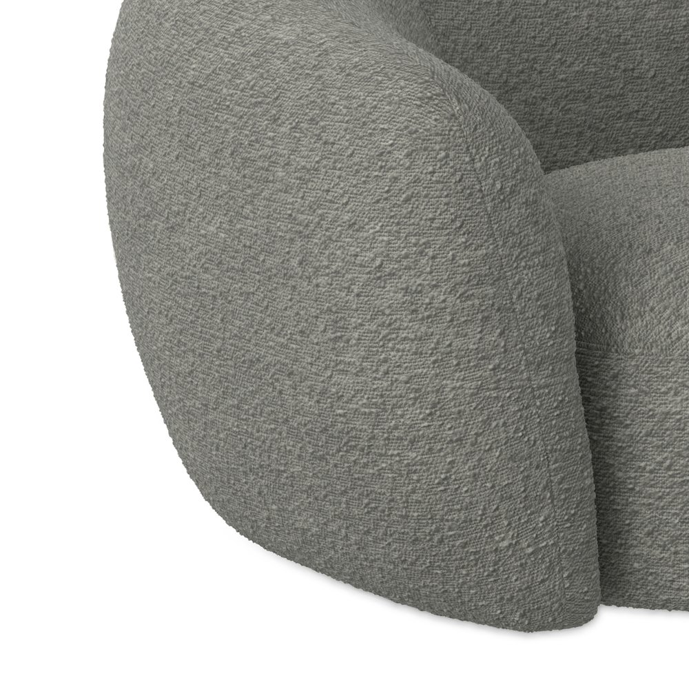 69 inch Wide Contemporary Loveseat Sofa in Stone Grey Boucle Performance Fabric. Picture 5