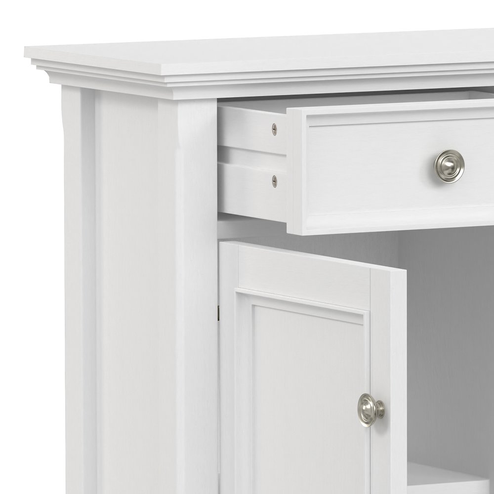 Amherst 36 inch Wide Solid Wood Transitional Storage Cabinet in White. Picture 2