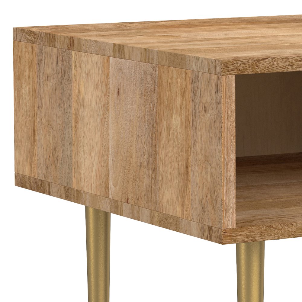 Fallon SOLID MANGO WOOD End Table in Natural. Picture 6