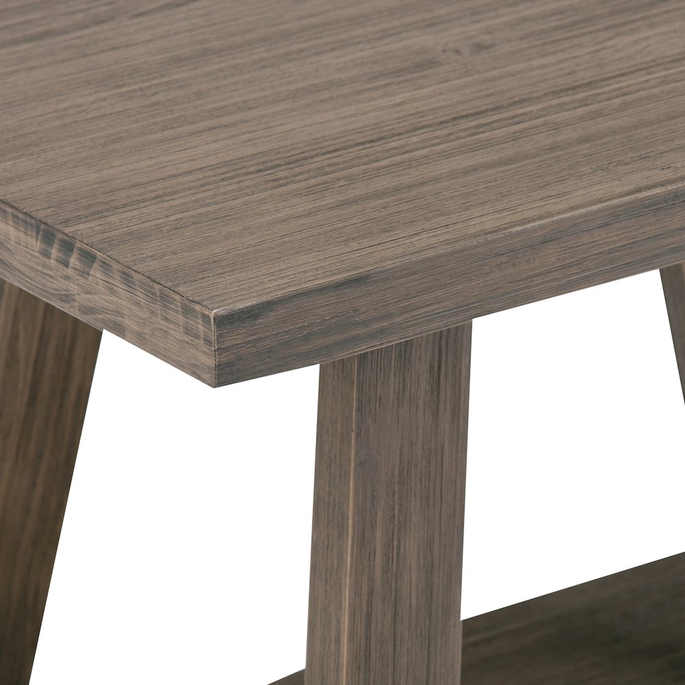 Dylan Solid Wood Entryway Bench In Driftwood. Picture 3