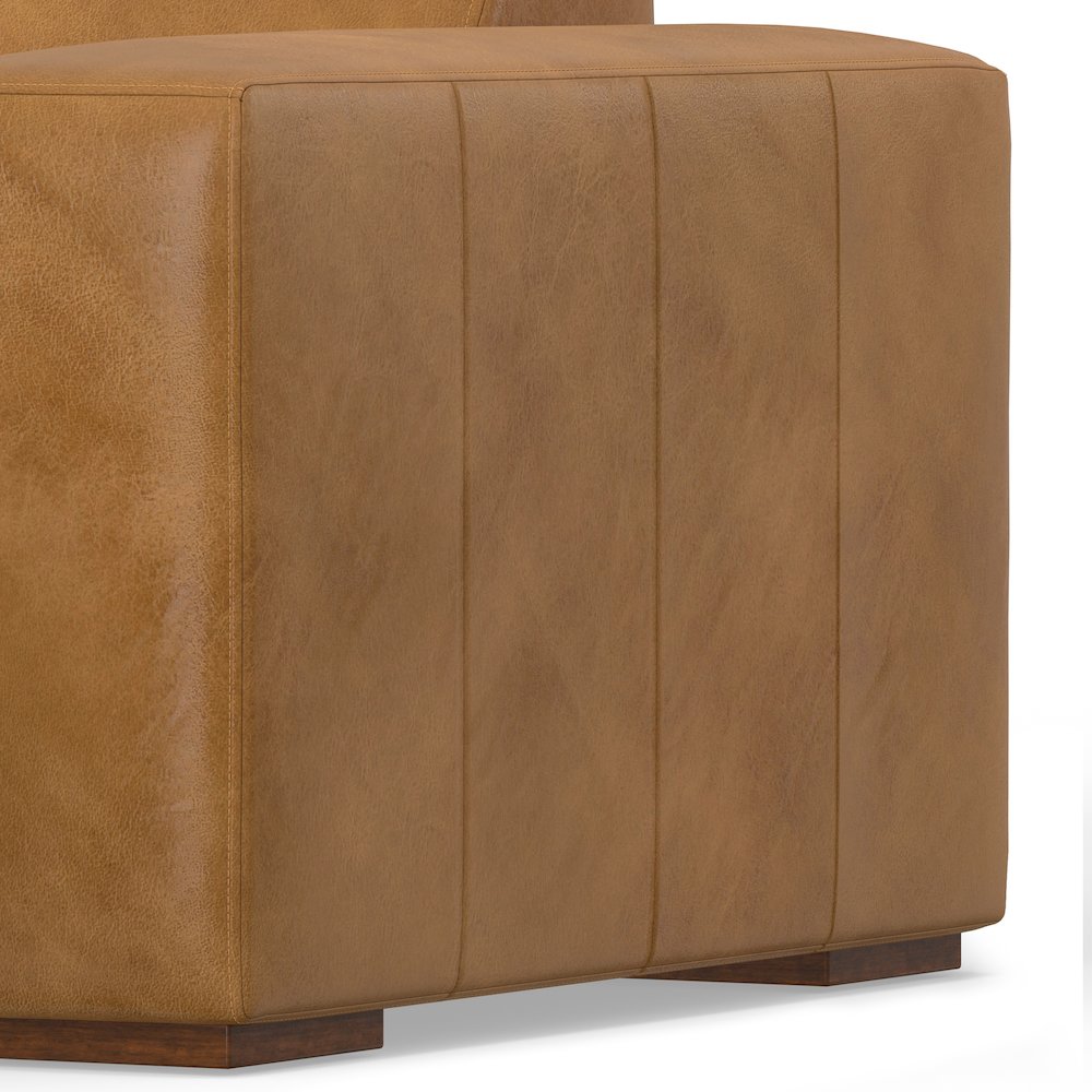 Rex Right Chaise Sofa Module In Genuine Leather. Picture 3