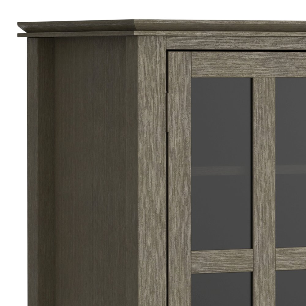Artisan Solid Wood Tall Tv Media Stand In Farmhouse Grey For Tvs Up To 60 Inches. Picture 2