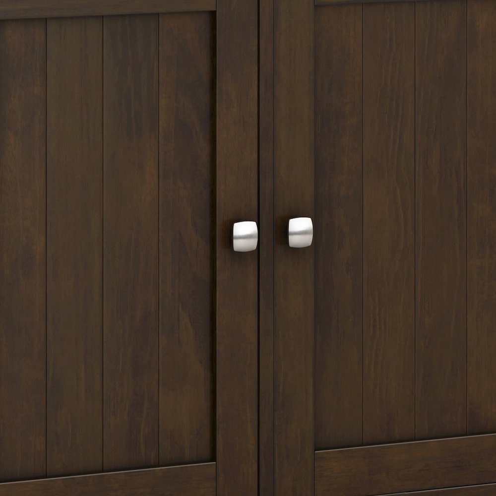 Acadian Solid Wood Wide Entryway Storage Cabinet In Brunette Brown. Picture 4