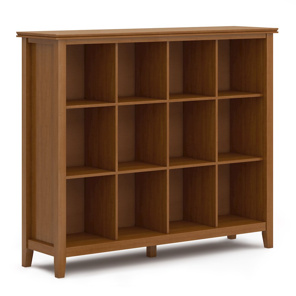 Artisan Solid Wood 12 Cube Storage In Honey Brown. Picture 1