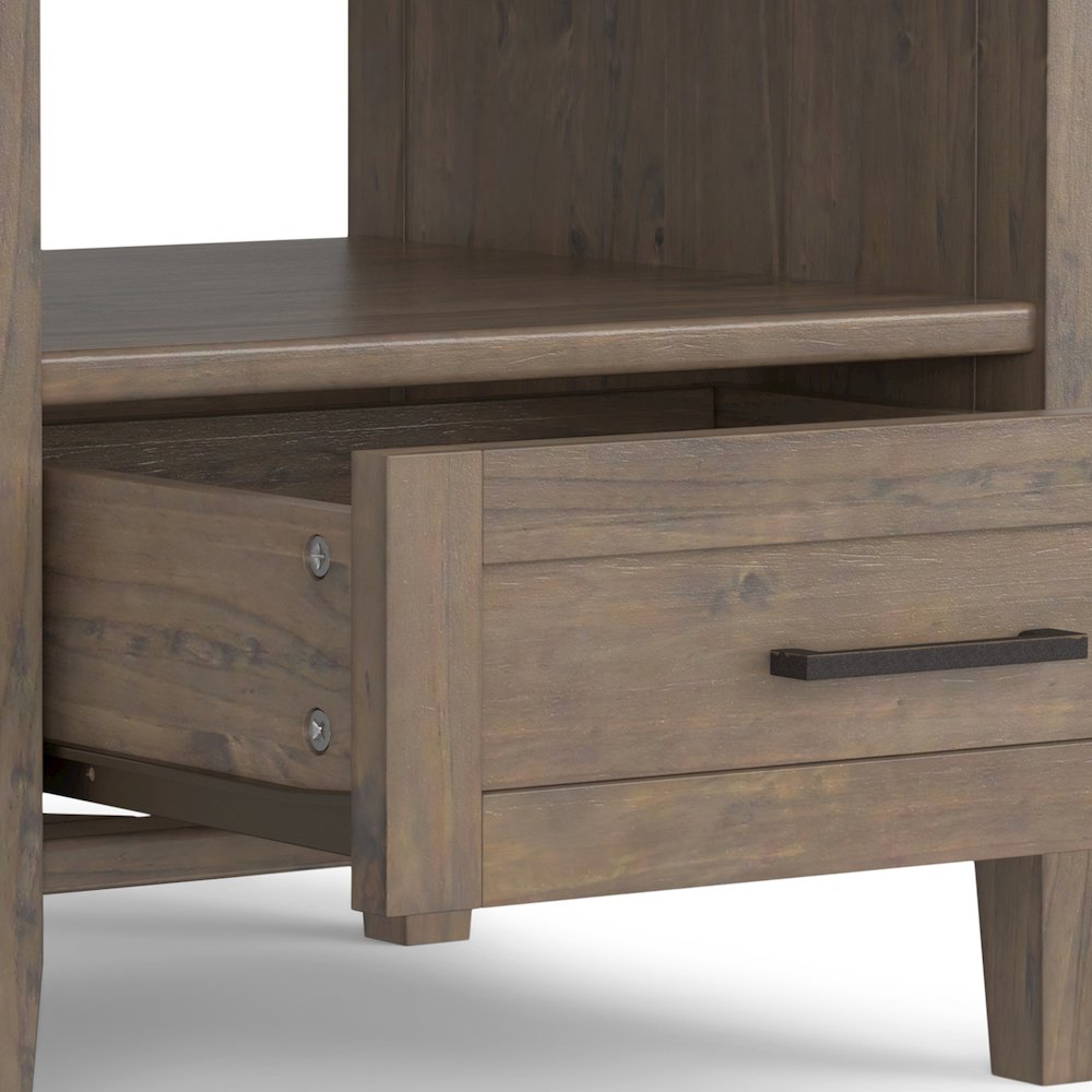 Ela Solid Wood End Table In Smoky Brown. Picture 4