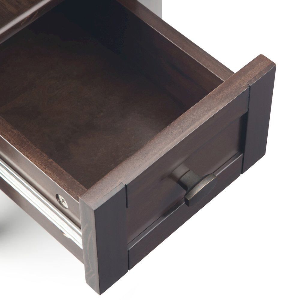 14 inch Solid Wood Transitional Narrow End Table in Tobacco Brown (Set of 2). Picture 4