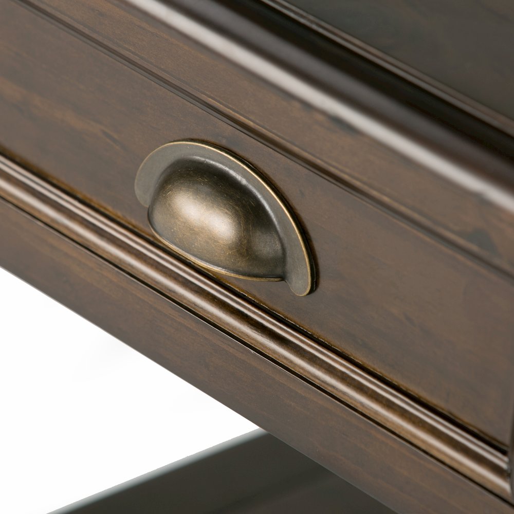 Burlington Solid Wood End Table In Mahogany Brown. Picture 2