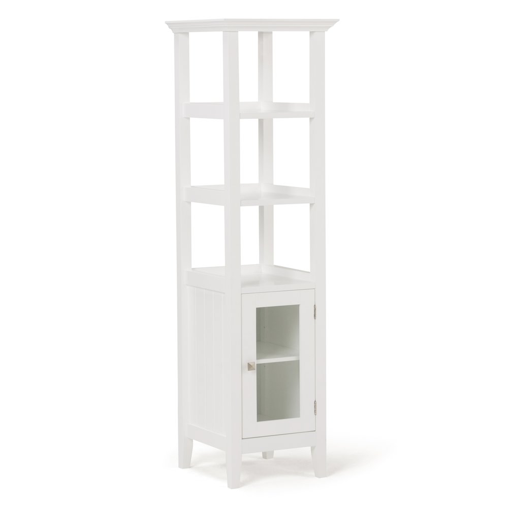 Acadian Bath Storage Tower in Pure White. Picture 1