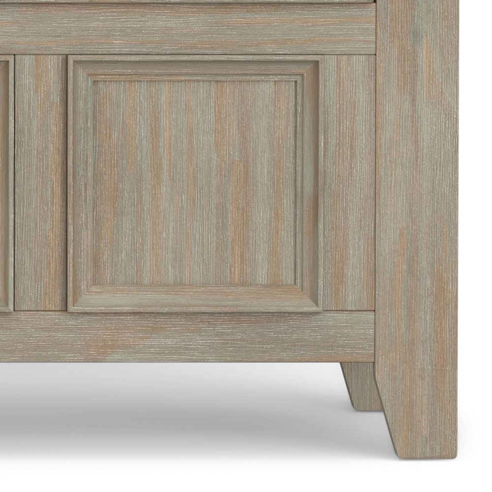 Amherst Solid Wood Entryway Storage Bench In Distressed Grey. Picture 3