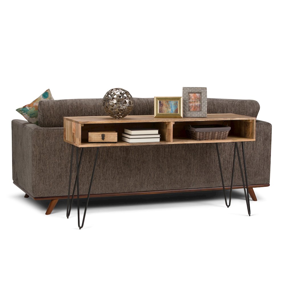 Hunter Solid Mango Wood Console Sofa Table In Natural. Picture 5
