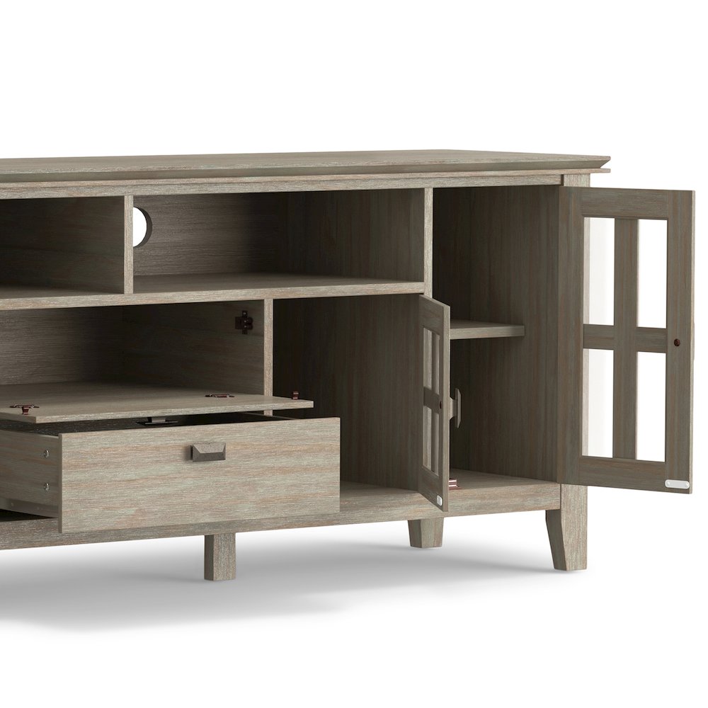 72 Inch Tv Media Stand In Distressed Grey For Tvs Up To 80 Inches. Picture 4