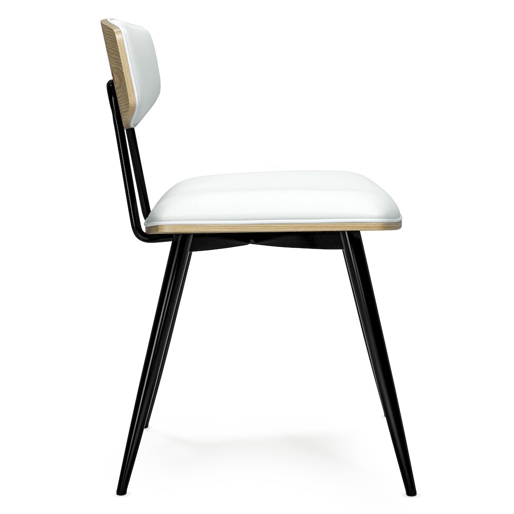 Mavis Dining Chair ( Set Of 2 ) In White Vegan Faux Leather. Picture 2