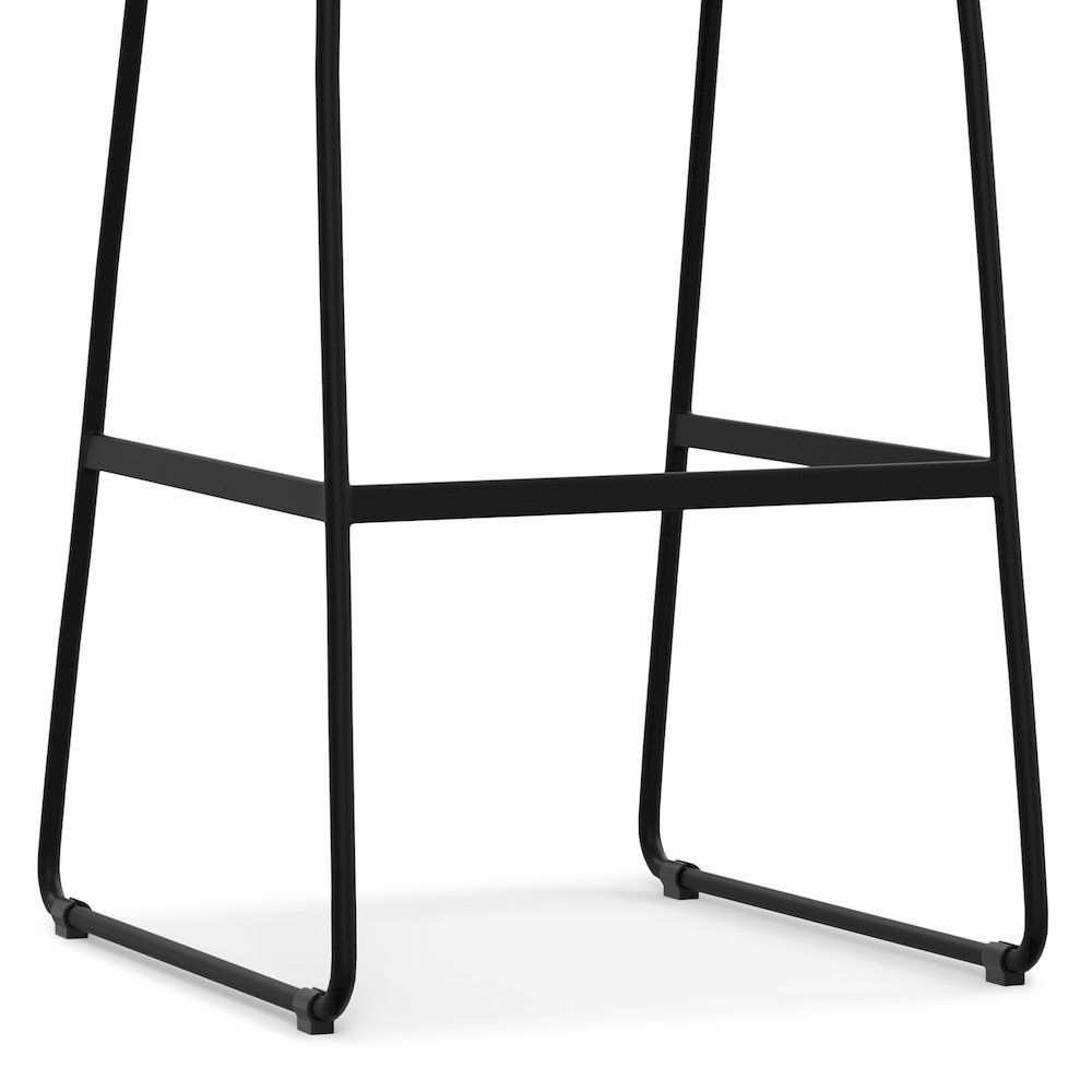 Modern Bar Stool (Set Of 2) In Distressed Charcoal Grey Vegan Faux Leather. Picture 4