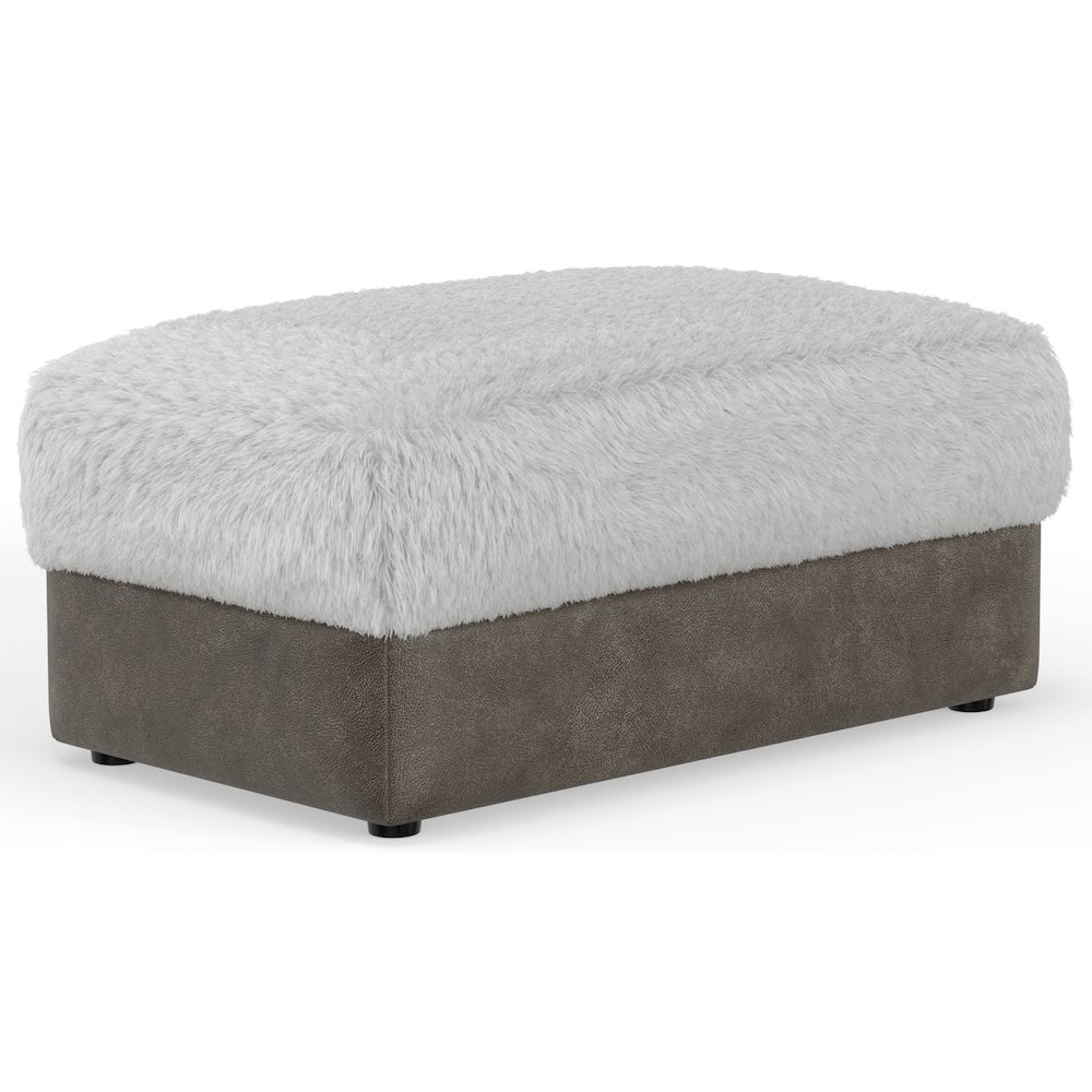 Snowball Ottoman in White Color. Picture 1