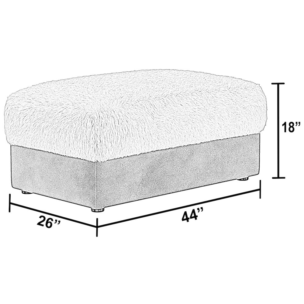 Snowball Ottoman in White Color. Picture 2