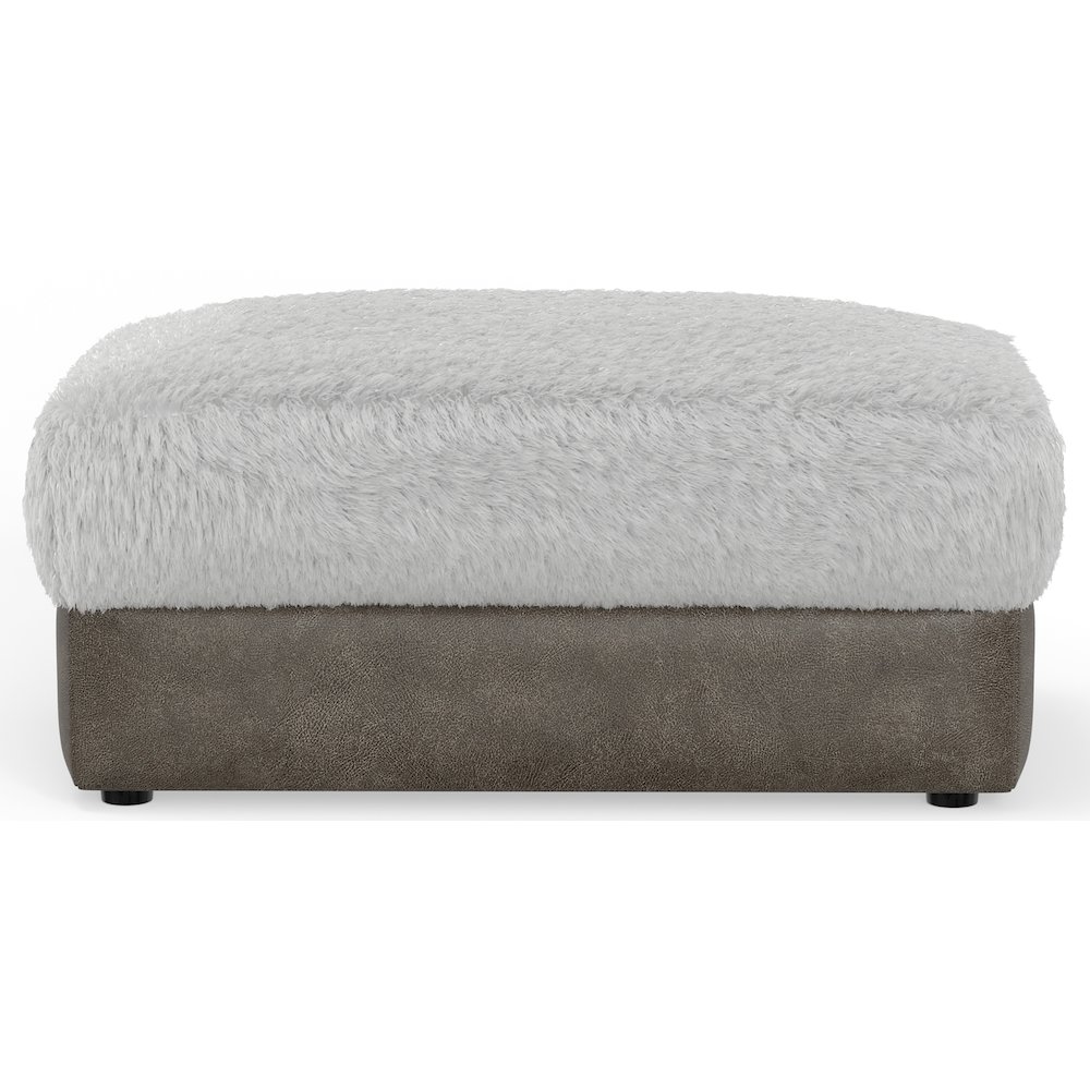 Snowball Ottoman in White Color. Picture 3