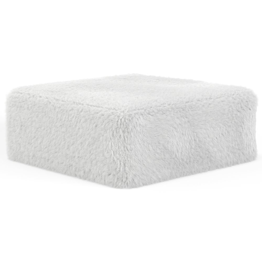 Snowball Cocktail Ottoman in White Color. Picture 1