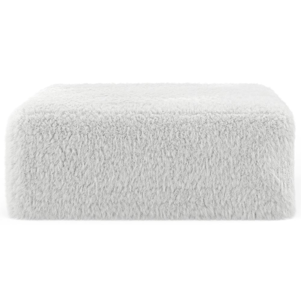 Snowball Cocktail Ottoman in White Color. Picture 2