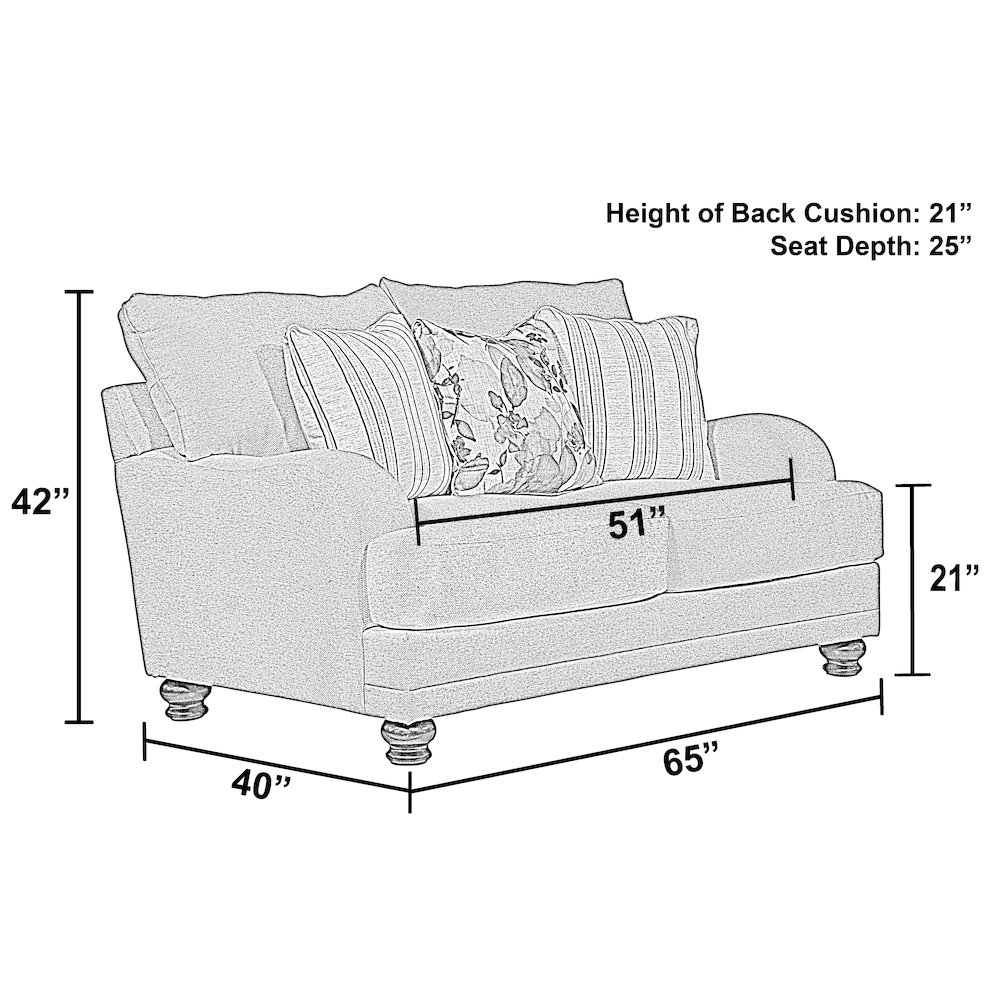 Jonesport Loveseat in Brown Color. Picture 3