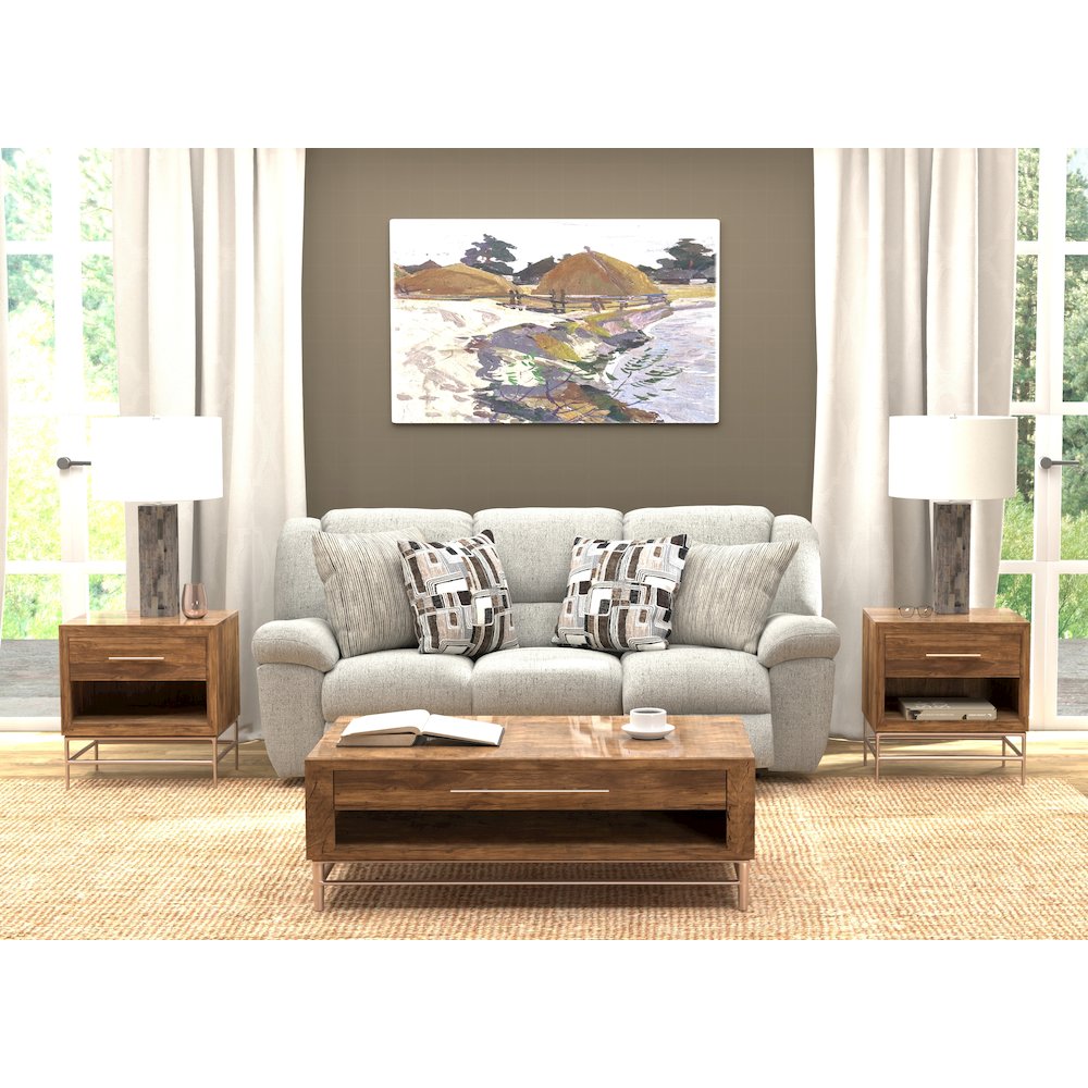 Trifecta Reclining Sofa with 3 Reclining Seats and Drop Down Table. Picture 38