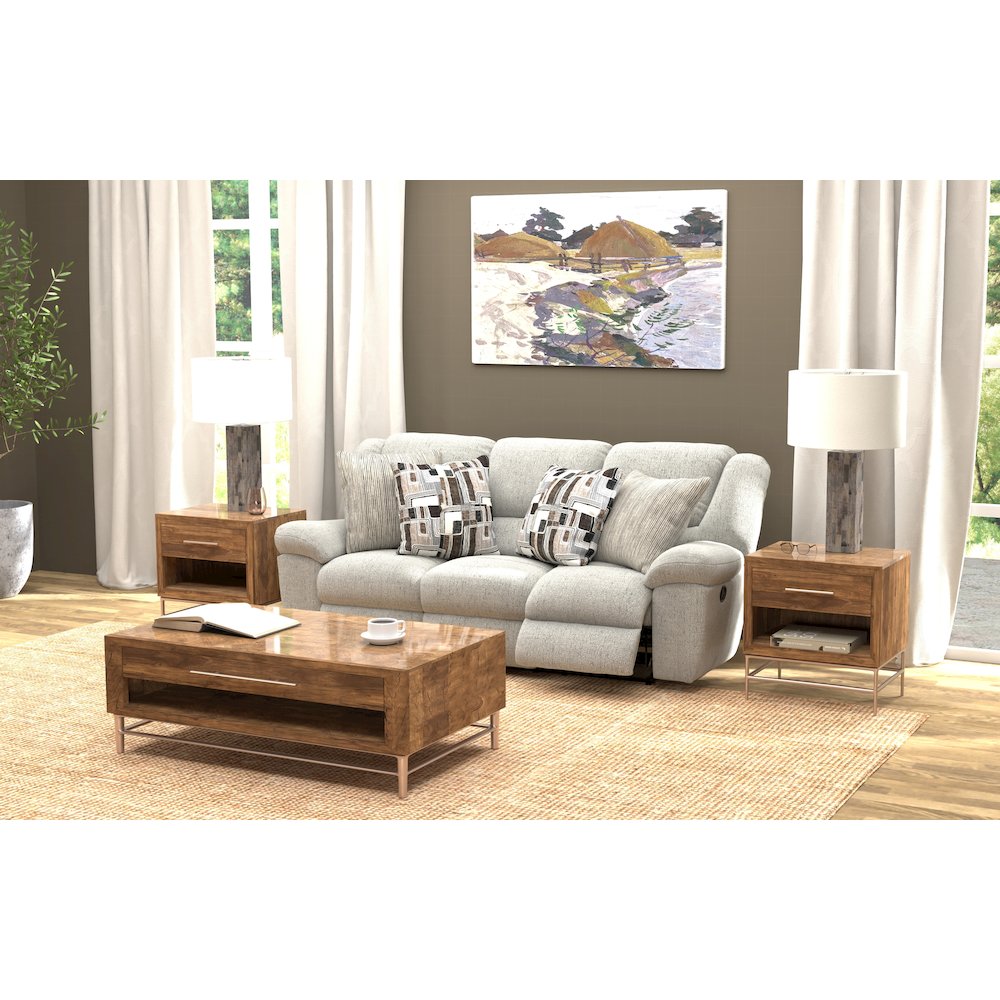 Trifecta Reclining Sofa with 3 Reclining Seats and Drop Down Table. Picture 39
