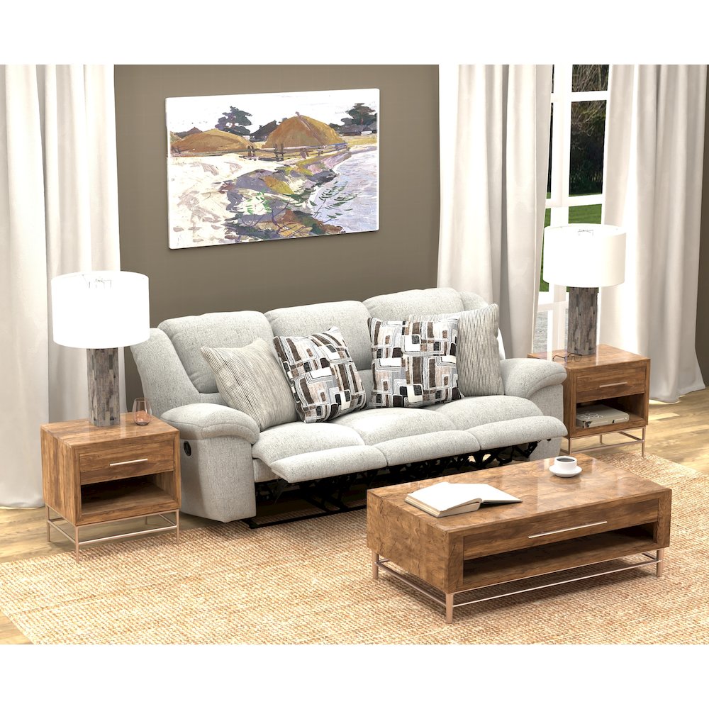 Trifecta Reclining Sofa with 3 Reclining Seats and Drop Down Table. Picture 40