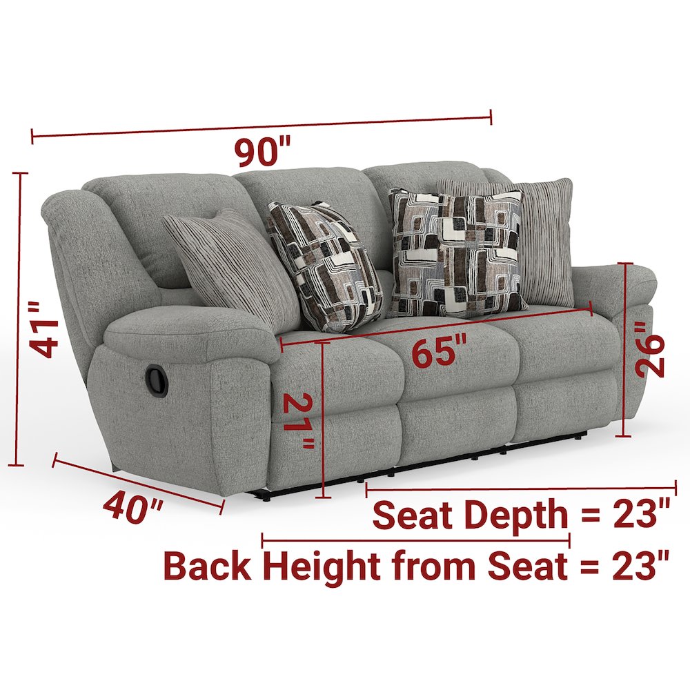 Trifecta Reclining Sofa with 3 Reclining Seats and Drop Down Table. Picture 35