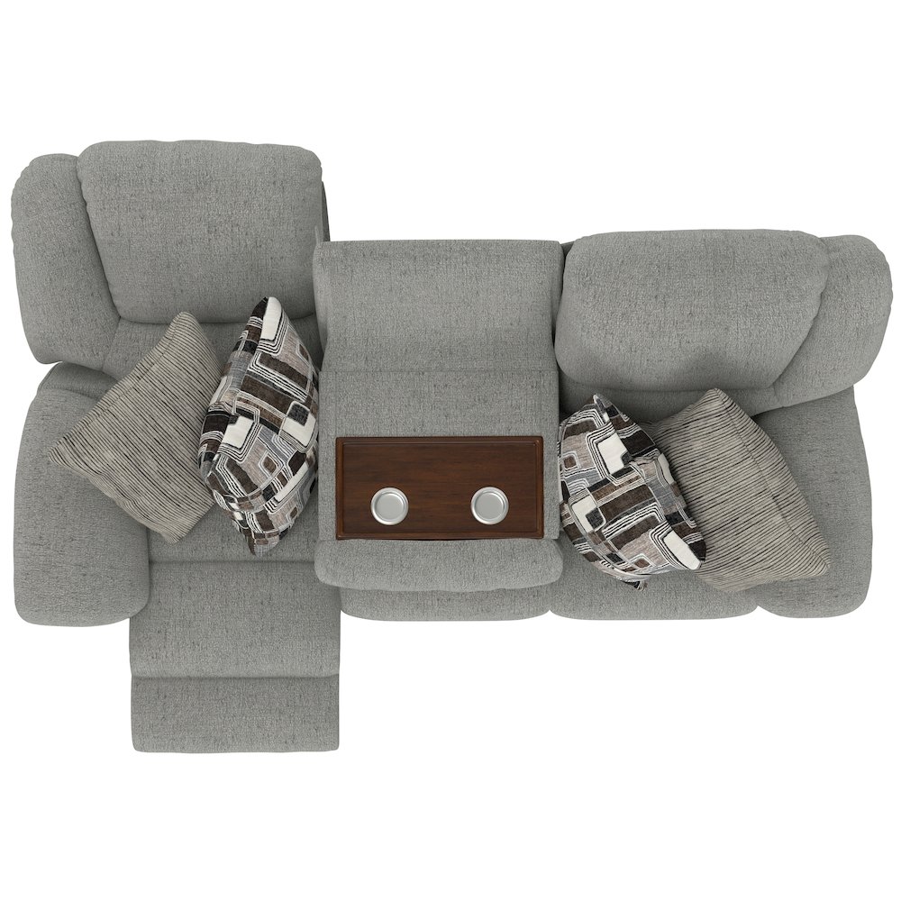 Trifecta Reclining Sofa with 3 Reclining Seats and Drop Down Table. Picture 16